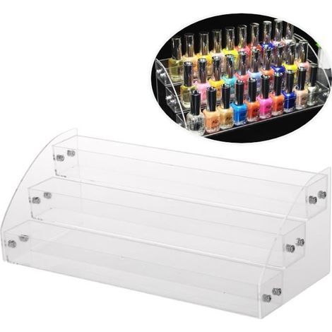 (Transparente) Aufbewahrungsbox für Make-up – Transparent – Acryl – 31 x 13,3 x 11 cm – Nagellackhalter (1/4)