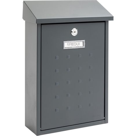 ARREGUI Premium E5605 Buzón Exterior de Acero Tamaño M (Correo DIN A4 y Revistas), Buzón de Correo Mediano, Antilluvia, Fácil de Instalar, Antracita (1/5)