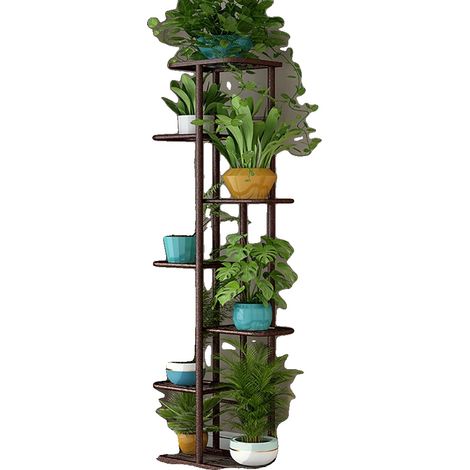 Support de plante, construction en métal, 7 niveaux, Rouge bronze 7 niveaux (1/2)