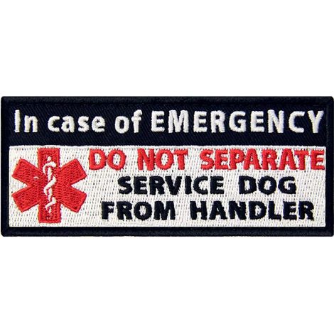 Chien de service En cas d'urgence Médecin paramédic, étoile de la vie Gilets/Harnais Brodé Crochet et boucle d'attache Patch (1/5)