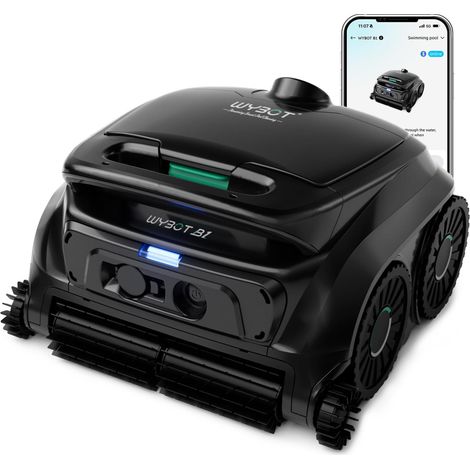 (2026 Upgrade) Wireless Pool Robot for Bottom and Walls, Pool Vacuum Cleaner 120 Min Autonomy, Smart Navigation, App Control, for Buried and Above Ground Pools, Dark Black (1/5)