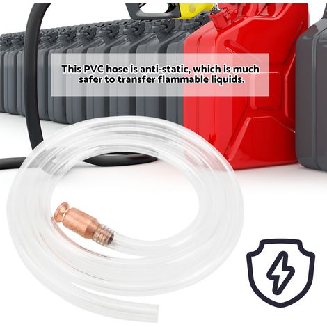 1,8 Meter langer antistatischer PVC-Saugschlauch für Benzin, Kraftstoff und Wasser, manuelle Handpumpe zum Umfüllen von Flüssigkeiten (1/5)