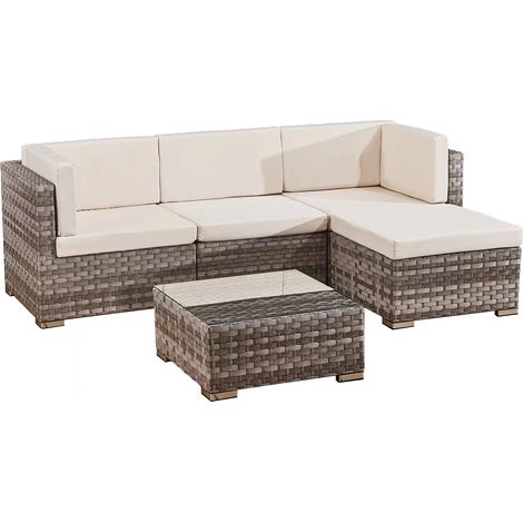 Set di mobili da giardino Napoli 4 posti Marrone