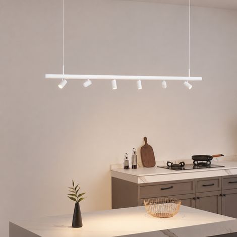 Weiße Pendelleuchte Magnetsystem 6 schwenkbare LED-Spots 30W - Lyne (1/5)