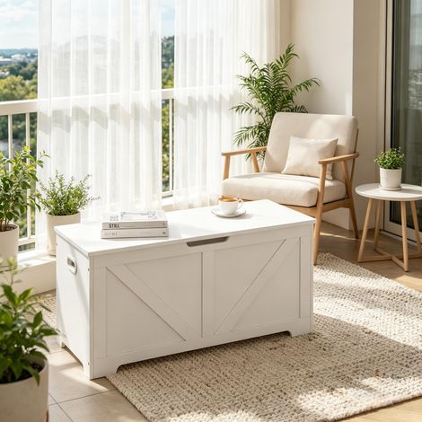 Banc d'entrée avec rangement dissimulé, banc à chaussures, banc de lit pour chambre, repose-pieds, table d'appoint et table basse (usage exclusif en tant que banc d'entrée) (1/5)