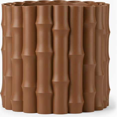 Vaso decorativo marrone a forma di bambù per piante, stile naturale