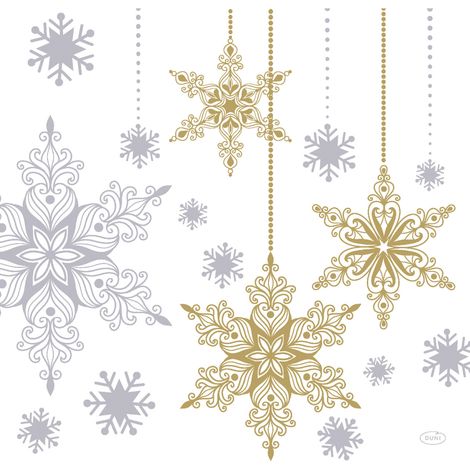 Dunisoft Servietten Snowstars White multi 40 x 40 cm - 12er Pack