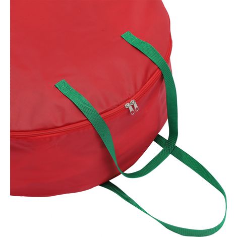 Sac de Rangement Solide en Nylon Imperméable Résistant Léger Portable Double Fermeture Éclair pour Couronne de Noël (1/5)