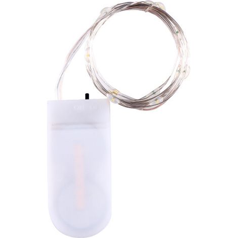 Guirlande lumineuse féérique à piles CR2032, lot de 6, 2 mètres, 20 LED, fil argenté, pour chambre, décoration de Noël, mariage, etc. (1/5)