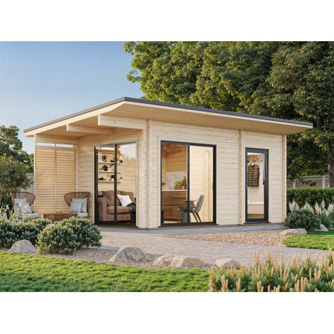 Abri de jardin en bois Cecilia 14,2 m2 Naturel (1/5)