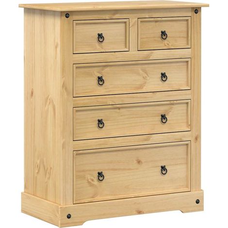 Commode Corona 92x48x114 cm bois massif de pin