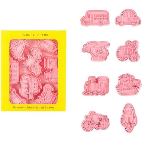 8 Pièces Emporte-Pièces Véhicules de Transport pour Biscuits et Cookies (1/4)