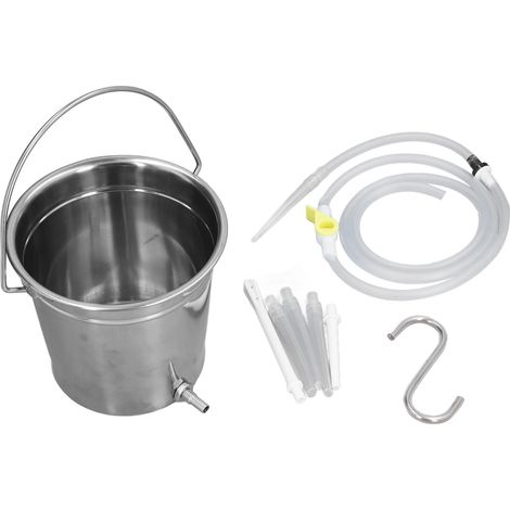 Kit pour lavement de 2 litres avec tubulure en silicone, embouts, sac de rangement et récipient à lait/café en acier inoxydable. (1/5)