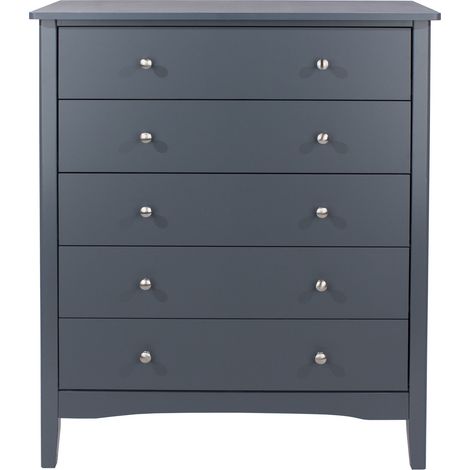 5 Drawer Chest - MDF - 83 x 43 x 101 cm - Blue (1/4)