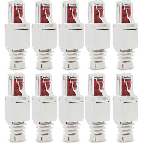 10 connecteurs réseau RJ45 Cat6 LAN UTP sans outil, installation sans outil, Cat5 Cat7 (1/5)
