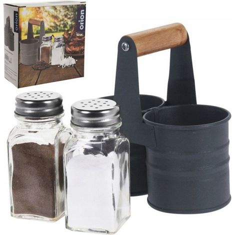 Salière Poivrière - Verre Transparent - Support Décoratif - Pour Table À Manger - Lot De 2