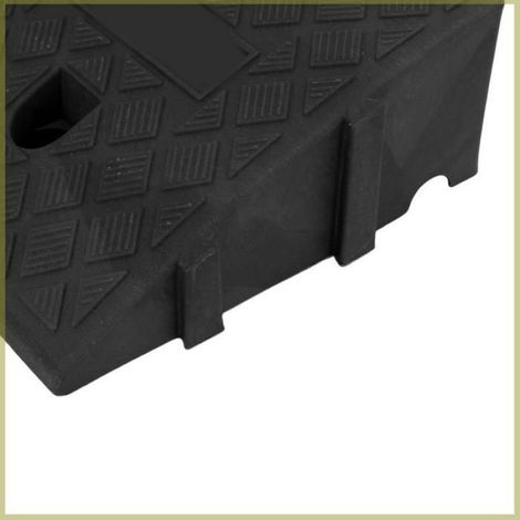 Cocosity Rampe de trottoir Driveway Curb Ramp 13cm Height Buckle Design Non Slip Textured Curbside Driveway moto chargement Noir (1/5)