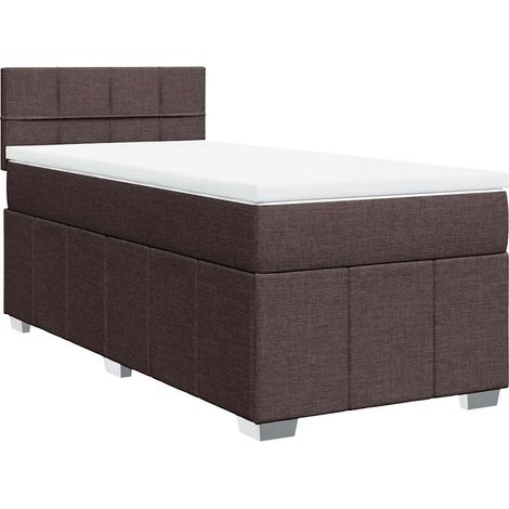 Maison Exclusive - Boxspringbett mit Matratze Dunkelbraun 90x200 (1/5)
