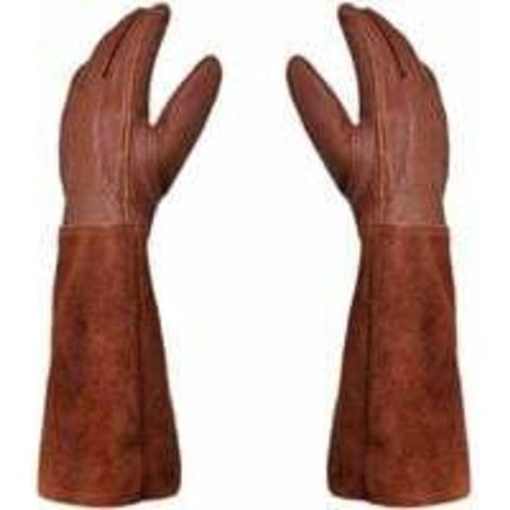 Guantes de jardinería - Par de gantes de jardinería - Protección de leather - Guantes de jardinería y trabajo Thorn and Bramble --Brown--M (1/4)