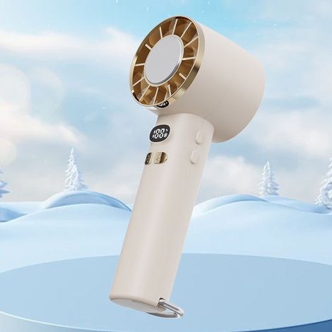 Miniventilador de mano, silencioso, con tecnología de hielo, múltiples velocidades, conexión USB, blanco. (1/5)
