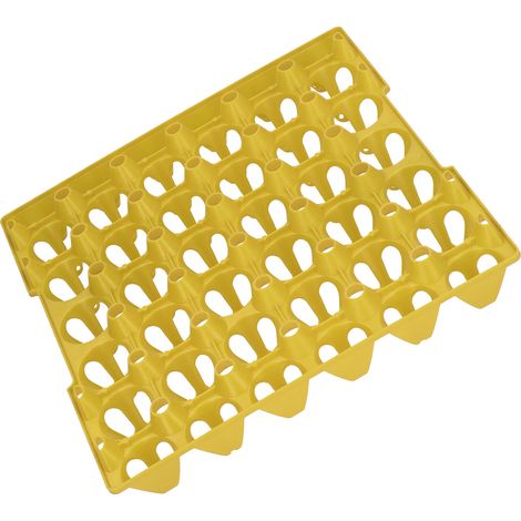 Set mit 5 gelben Eierkartons, 30 Fächer, wiederverwendbare Eiertransportbox, in Luftpolsterfolie verpackt. (1/5)