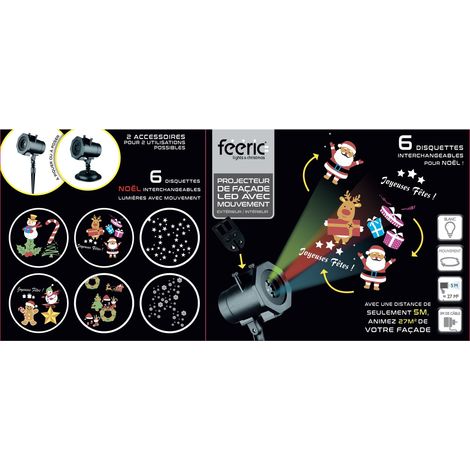 Projecteur extérieur à LED avec 6 films animés interchangeables - Feeric Christmas (1/6)