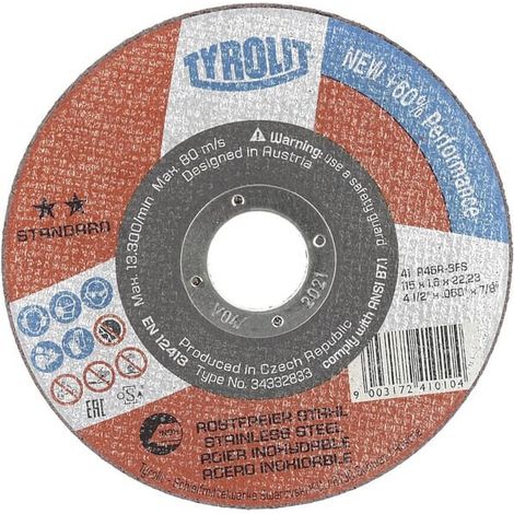 Disco de corte 115x1,6x22,23mm A46R-BFB TYROLIT 34332833 (1/2)