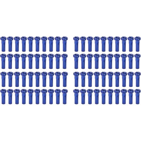 80 pièces Bouchons de Rayons en Fer 14mm pour VTT et Route, Bleus pour Rayons 14G (1/5)