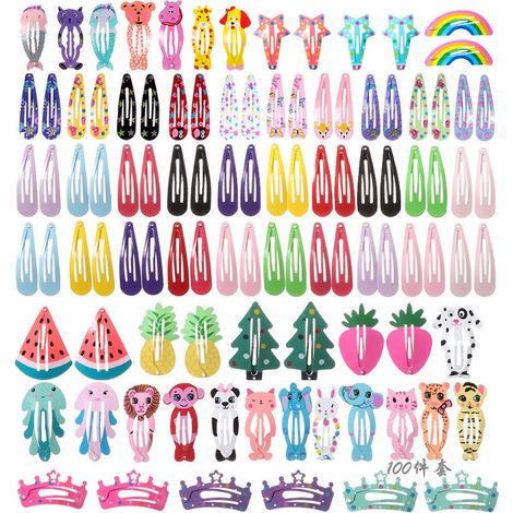 Pince À Cheveux - Pince À Clip Métallique - Pour Filles Et Enfants - 5 cm - Lot De 100 Pièces (1/5)