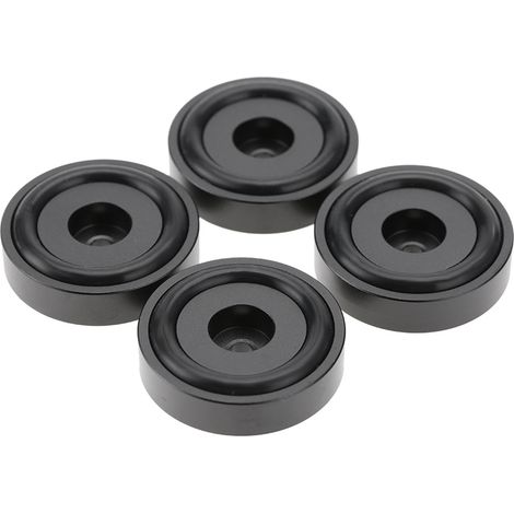 4 Pads Anti-Vibrations Aluminium Noir pour Enceintes - 40x10mm - Lot de 4 (1/5)