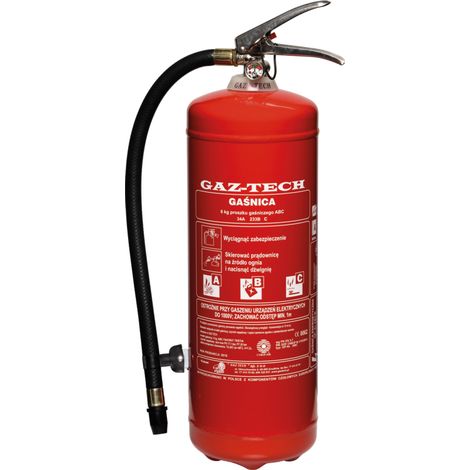 Estintore a polvere rossa con supporto GP6 ABC/E 245kV 6kg di agente estinguente