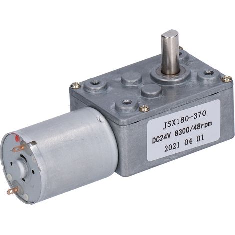 Moteur CC JSX180‑370, réducteur à vis sans fin électrique pour ouvre-portes, treuils miniatures, 24 V CC, 48 tr/min (1/5)