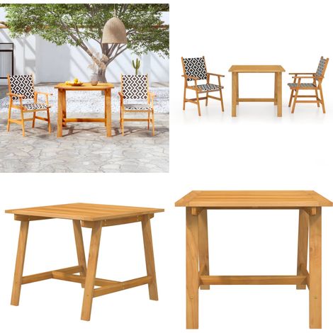 Juego de comedor de jardín 3 piezas madera maciza de acacia - Sillas de jardín - Mesa de jardín