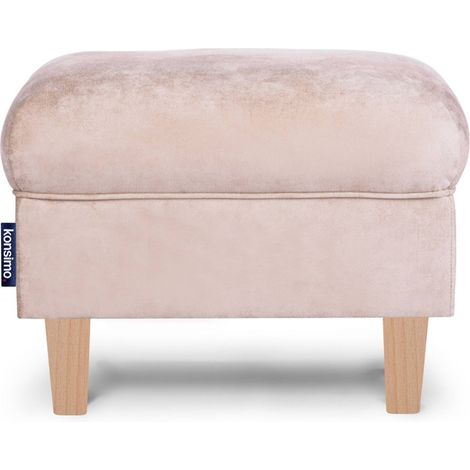 KONSIMO Sitzhocker zeitloses Design und pflegeleichter Stoff "MILES", Beige, Stoff, Classic, 55x42x40 cm (1/3)