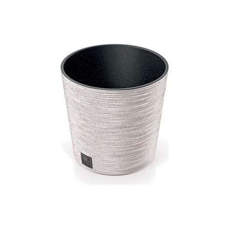 MACETERO COLOR BLANCO ROTO, CON DEPÓSITO, COLECCIÓN FURU, DE 25 X 25 X 22,4 CM, CAPACIDAD DE 7,5 L.