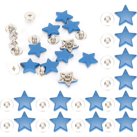 50 Ensembles Clous Décoratifs Étoile en Alliage Zinc Antirouille 12mm pour Vêtements et Accessoires (Bleu) (1/5)