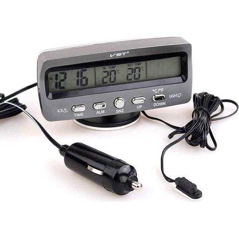 Termómetro Para Coche - Reloj Digital Con Sensor Interior Y Exterior - Medidor De Temperatura Dual Para Automóvil - 1 Unidad (1/5)