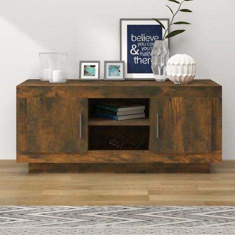 Mueble para TV madera contrachapada roble ahumado 102x35x45 cm vidaXL (1/5)