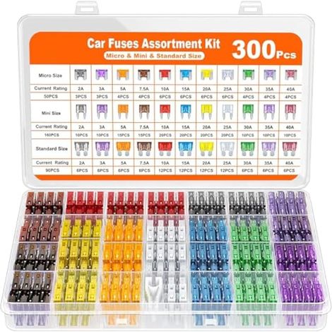 Kit 300 Pièces Fusibles Voiture, Mini Fusibles Voiture, Micro Et Standard (1/5)