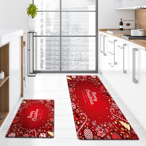Christmas Kitchen Floor Mat, Non-Slip Mat, Winter Entrance Mat, Anti-Slip Door Mat - JWF7173 - 40600.8cm