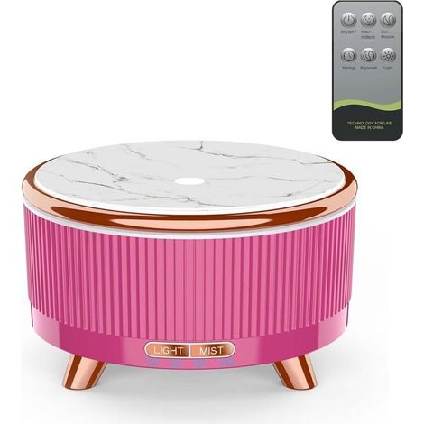 Ecleanfy - Diffuseur d'arômes ultrasonique 500 ml, humidificateur d'air domestique grande capacité aspect bois, diffuseur d'huiles