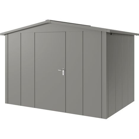 Hörmann Metall-Gerätehaus "Juno" mit Satteldach, JSD12 - Design, 310 x 214 cm (B x T), graualuminium, 1-flüglige Tür, Anschlag links (1/5)