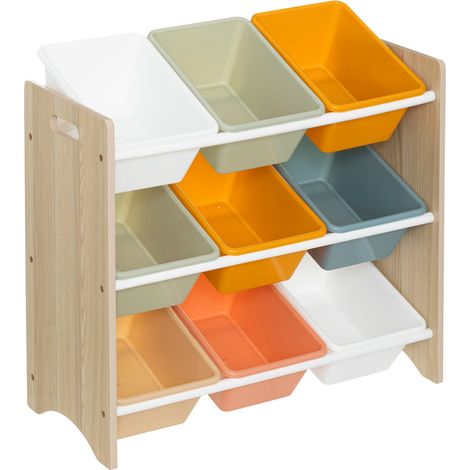 Meuble de rangement en bois et polypropylène  Multicolore  - Longueur 60  x Profondeur 29,5 x Hauteur 66 cm (1/4)