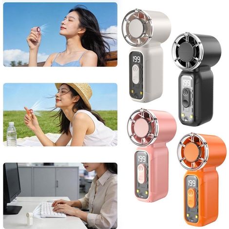 Pack 4 ventilateurs portables 199 vitesses LED rechargeables, mini ventilateur pour bureau et été extérieurMulticolore (1/5)