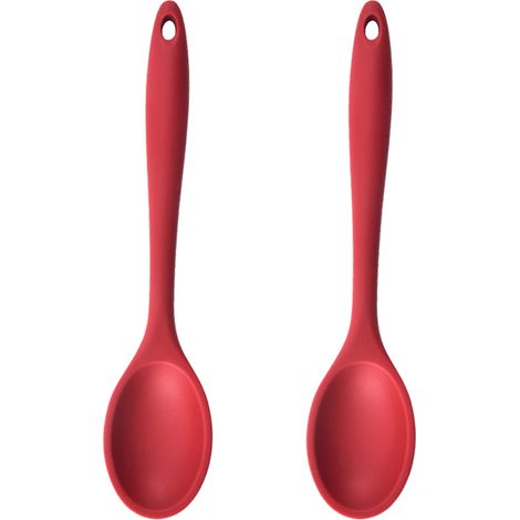 Cuillère En Silicone Alimentaire - Résistante Jusqu'à 250 °C - Pour Cuisine Pâtisserie Et Mélange - Lot De 2 (1/5)
