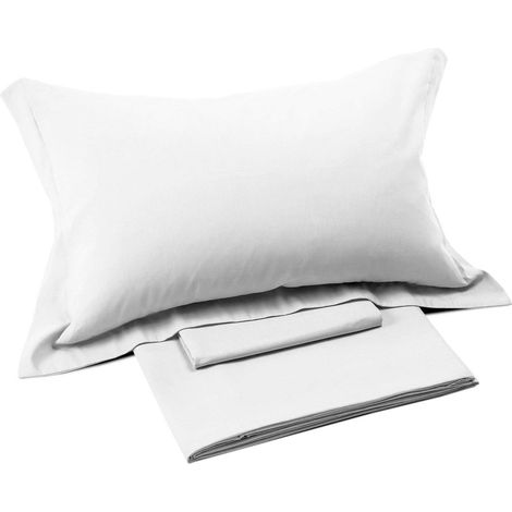 Parure de lit avec Housse de Couette 100% Coton – 2 Taies d’Oreiller 50x80 cm, Linge de Lit Confortable et Elégant - Housses de Couettes Pour 1 Personne ou 2 Personnes (1/3)