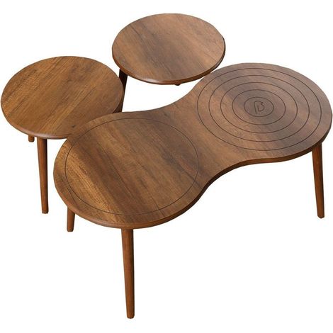 Set di tavolini in legno "Marlo" 100 x 50 x 45 cm - Noce