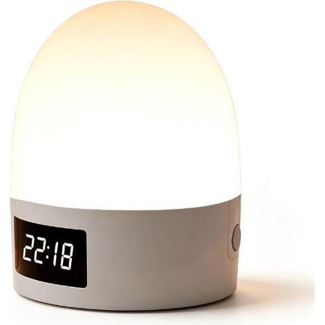 Lampe chevet rechargeable horloge tactile variateur 3 températures (1/5)