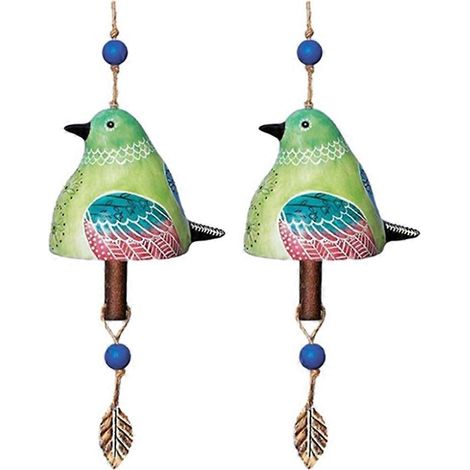 Carillon à vent « Chant des oiseaux », décoration de jardin « Chant des oiseaux », carillon suspendu, support de carillon vert (1/5)