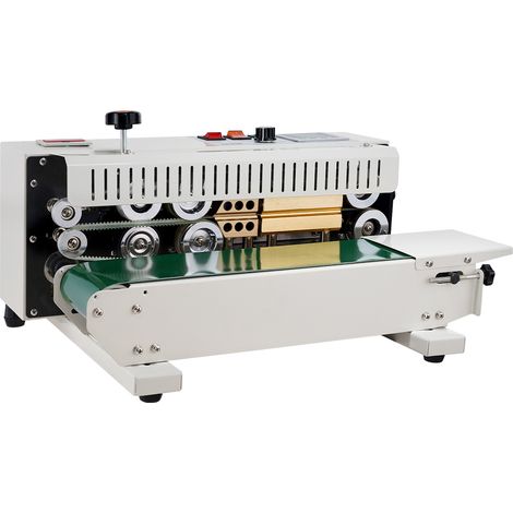 VEVOR Macchina Sigillatrice Orizzontale a Nastro Continuo per Sacchetti, Larghezza Saldatura 6-12 mm Controllo Digitale Temperatura, Funzione Conteggio, Sigillatrice Sacchetti di Plastica 0,02-0,8 mm